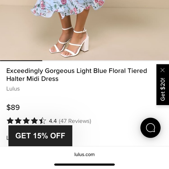 Lulu's Blue Floral Ruffle Halter Midi Dress - Picture 6 of 6